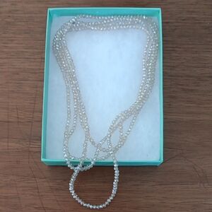 Elegant Pink Irridescent Beaded Necklace